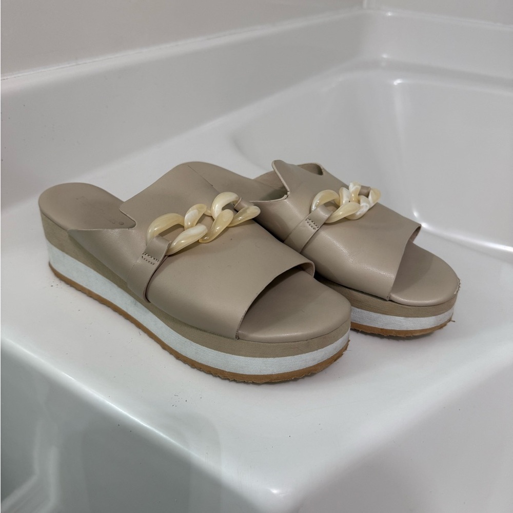 Pierre Dumas Cream Mules with Minimalist Design